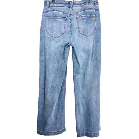 Democracy Ab Technology High Rise Wide Leg Jeans Size 10 Light Wash Stretch - Picture 5 of 12
